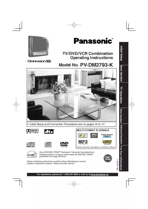 Mode d'emploi PANASONIC PV-DM2793K