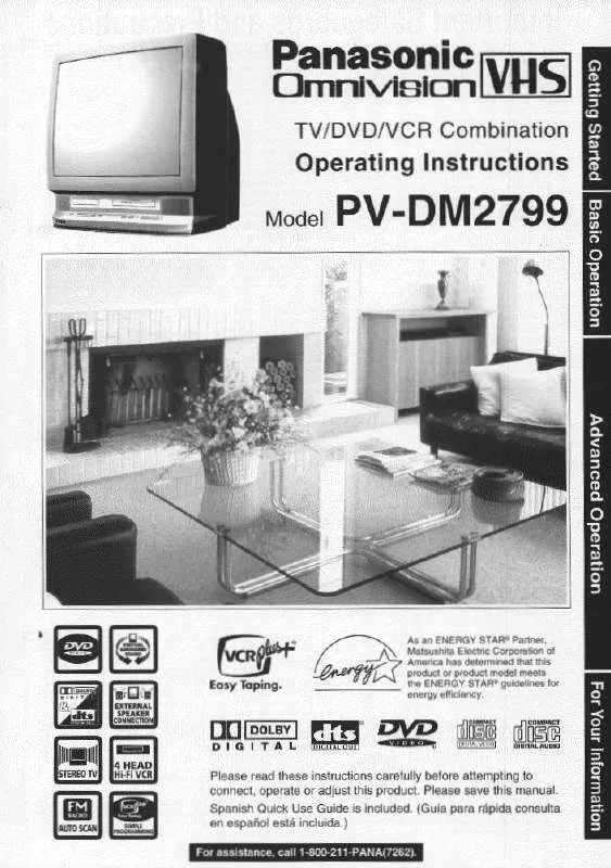 Mode d'emploi PANASONIC PV-DM2799