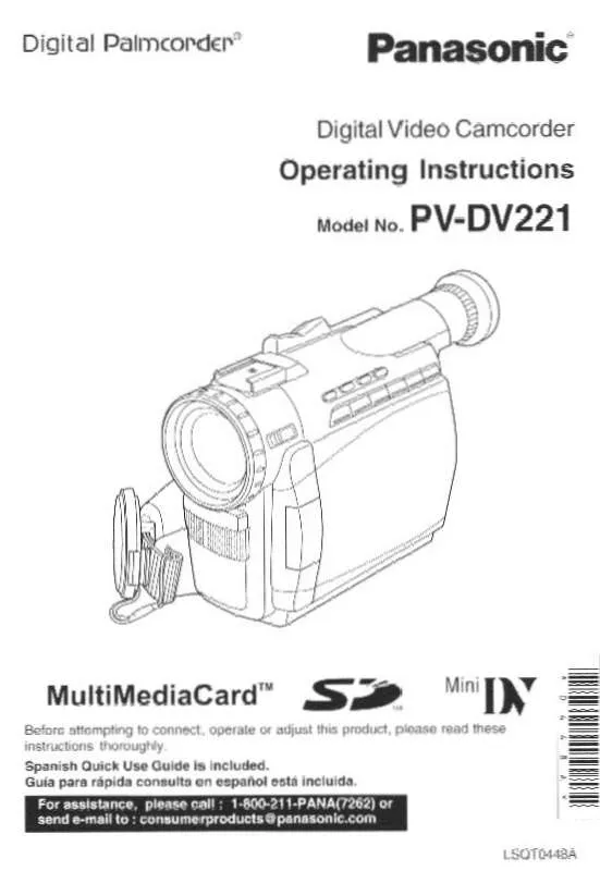 Mode d'emploi PANASONIC PV-DV221