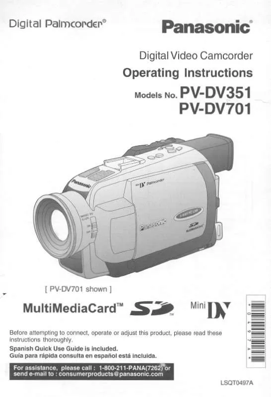 Mode d'emploi PANASONIC PV-DV351