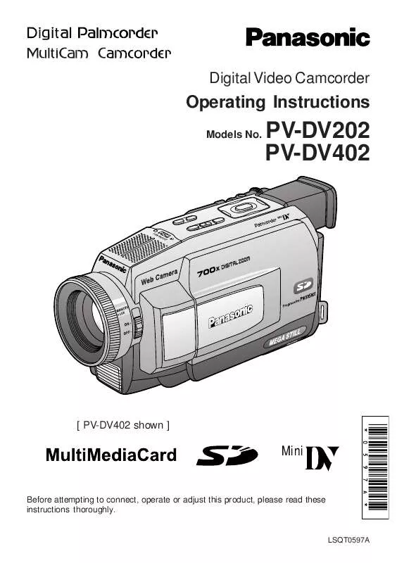 Mode d'emploi PANASONIC PV-DV402