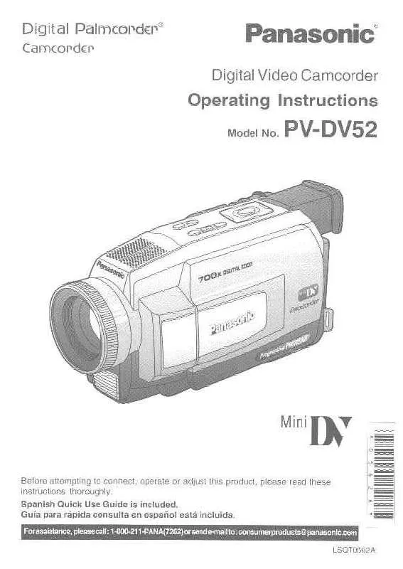 Mode d'emploi PANASONIC PV-DV52D