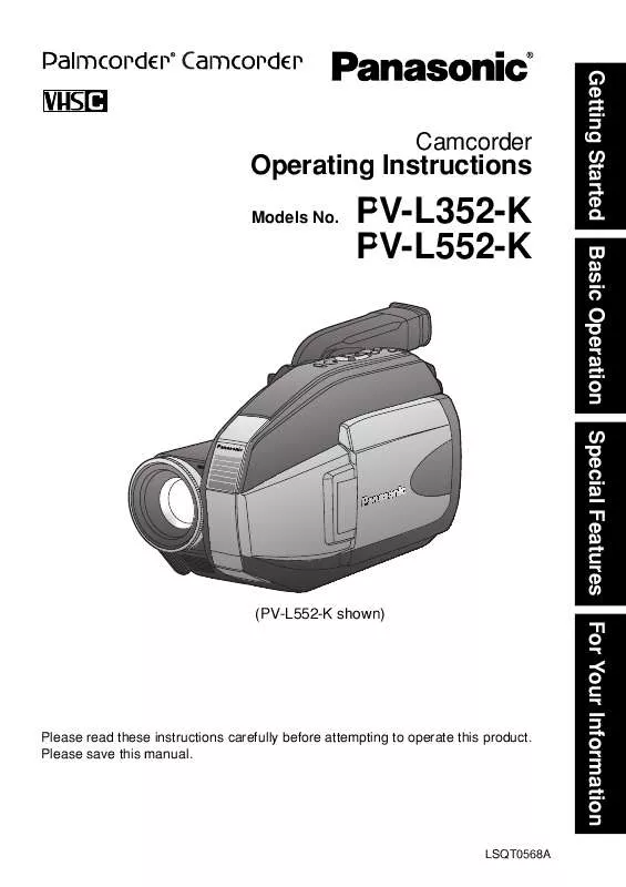 Mode d'emploi PANASONIC PV-L352K