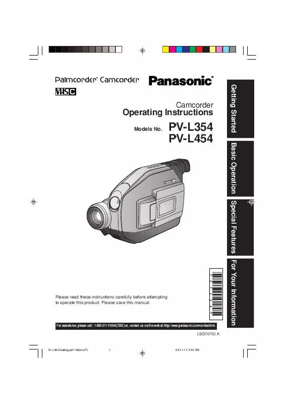 Mode d'emploi PANASONIC PV-L354