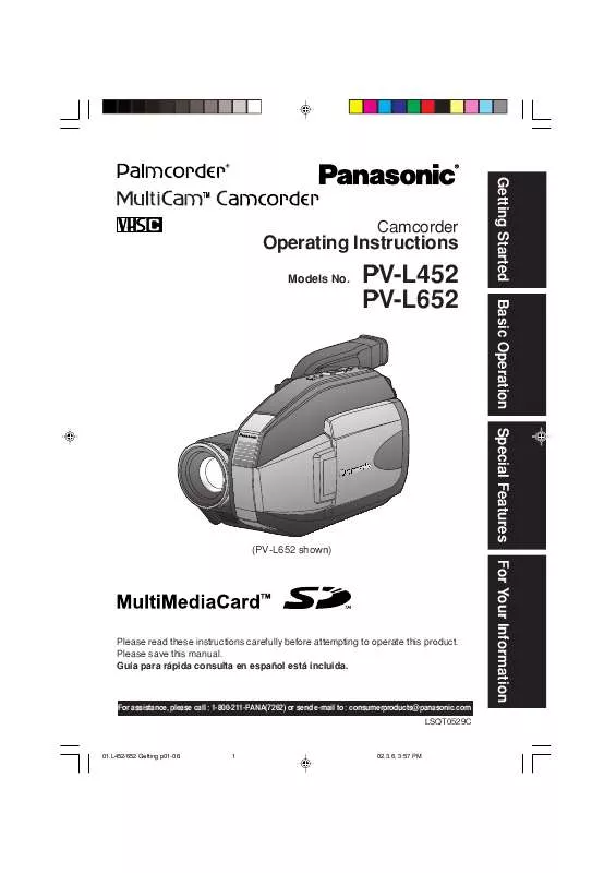 Mode d'emploi PANASONIC PV-L452