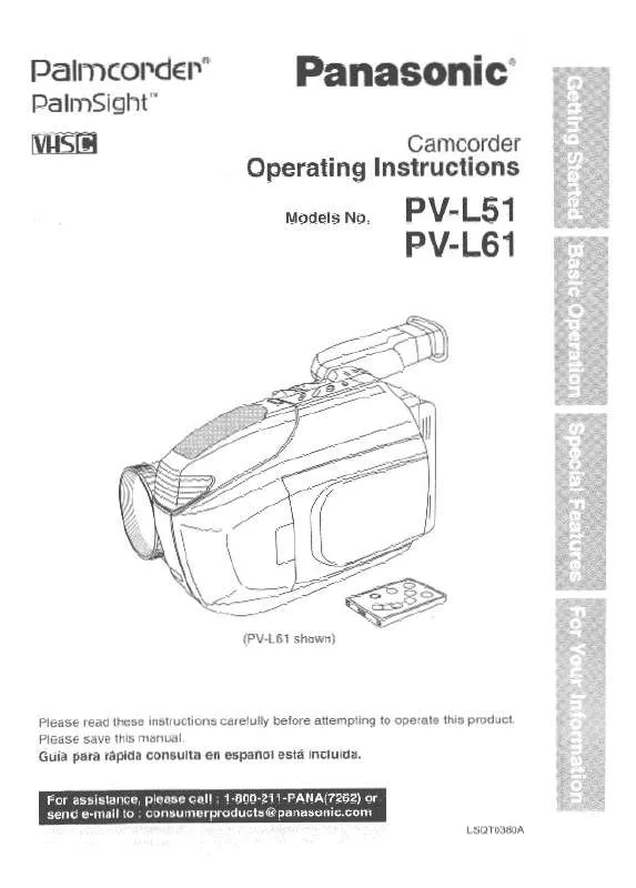 Mode d'emploi PANASONIC PV-L51