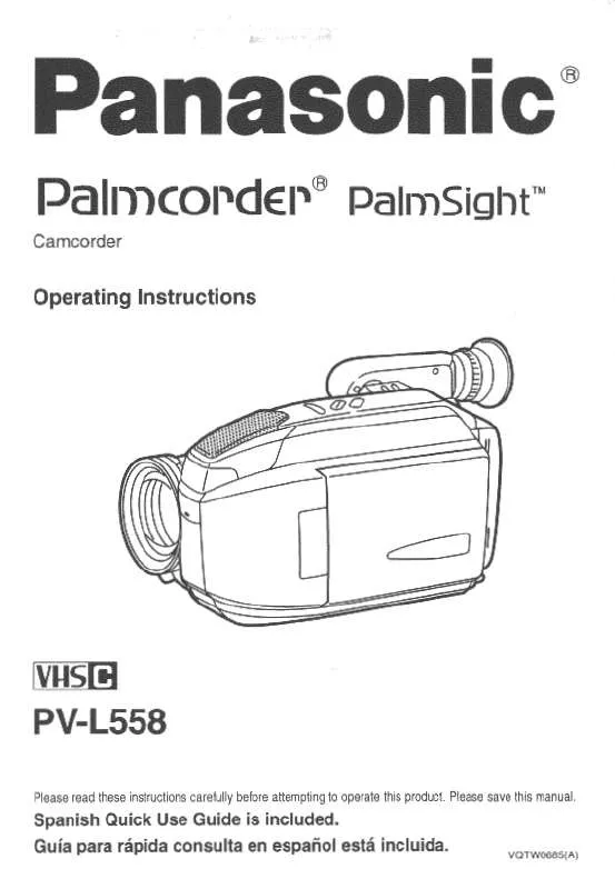 Mode d'emploi PANASONIC PV-L558