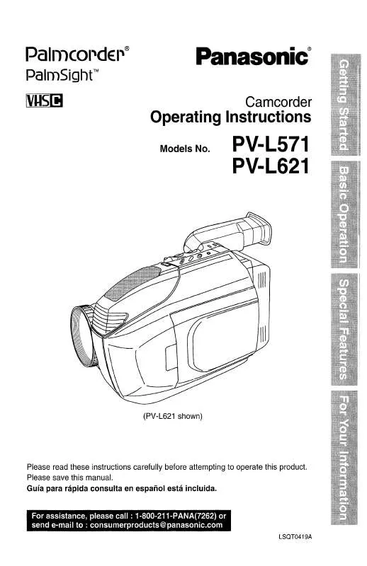 Mode d'emploi PANASONIC PV-L571