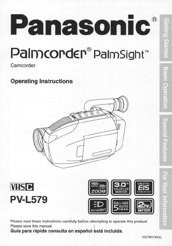 Mode d'emploi PANASONIC PV-L579