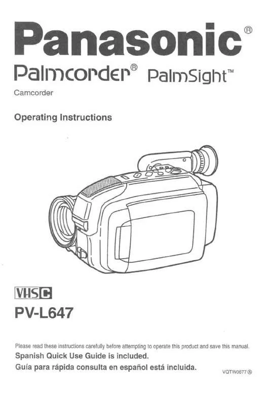 Mode d'emploi PANASONIC PV-L647