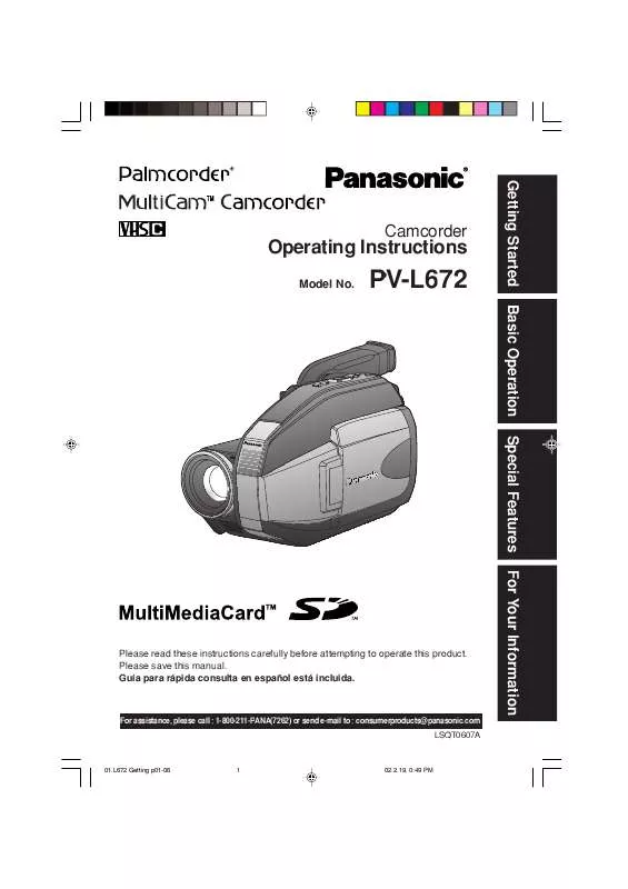 Mode d'emploi PANASONIC PV-L652