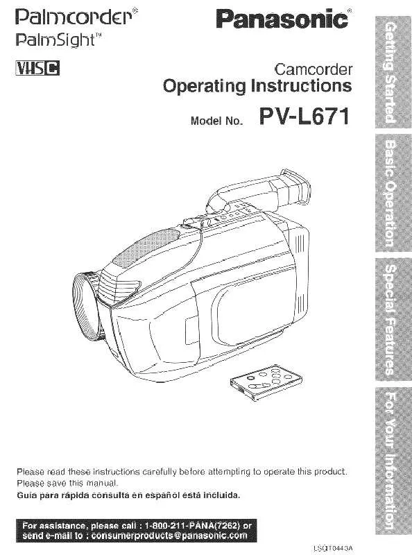 Mode d'emploi PANASONIC PV-L671