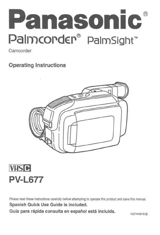 Mode d'emploi PANASONIC PV-L677