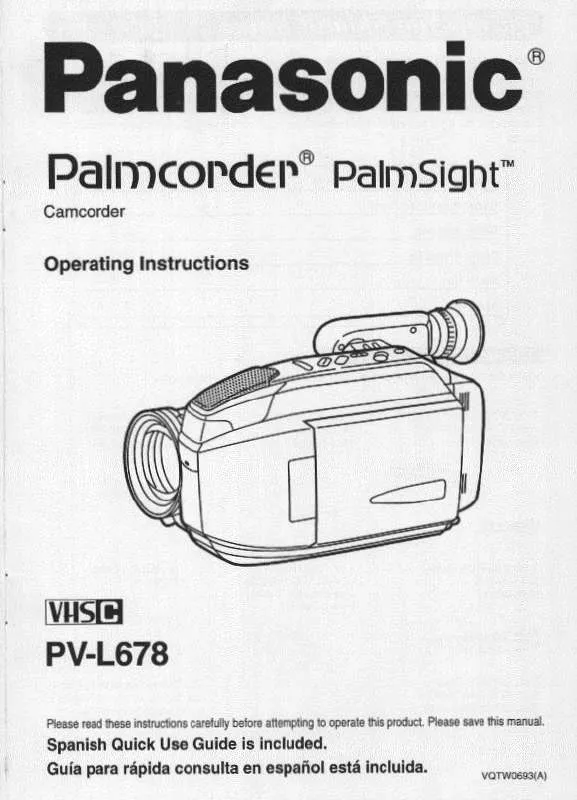 Mode d'emploi PANASONIC PV-L678