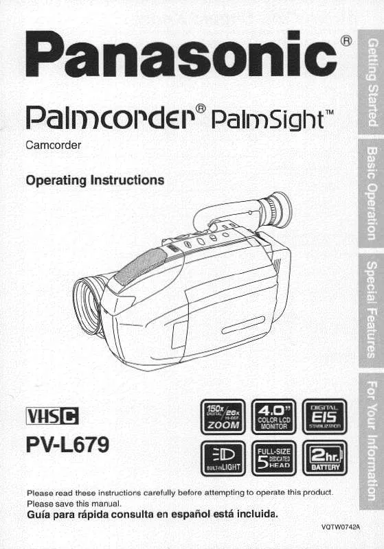 Mode d'emploi PANASONIC PV-L679