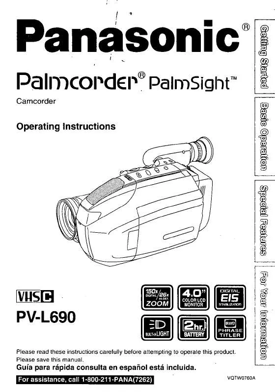 Mode d'emploi PANASONIC PV-L690