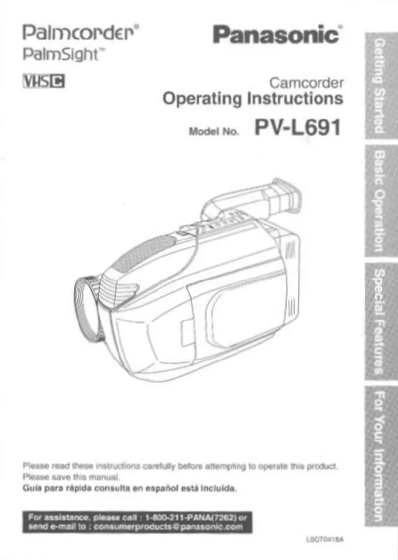 Mode d'emploi PANASONIC PV-L691