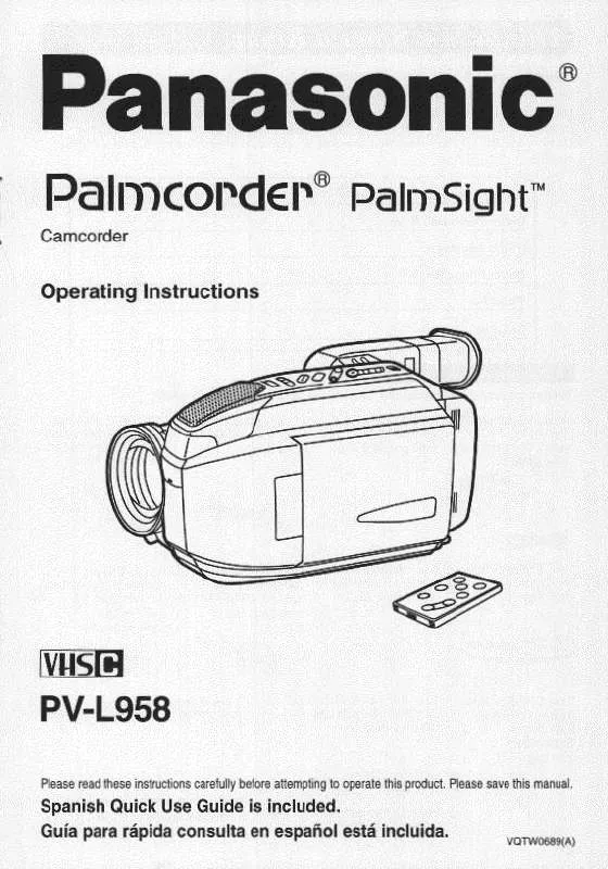 Mode d'emploi PANASONIC PV-L958