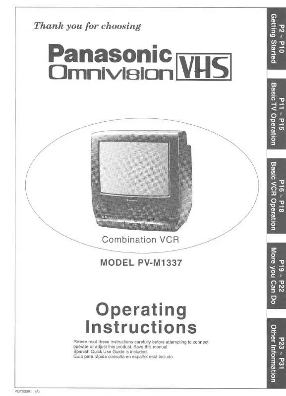 Mode d'emploi PANASONIC PV-M1337