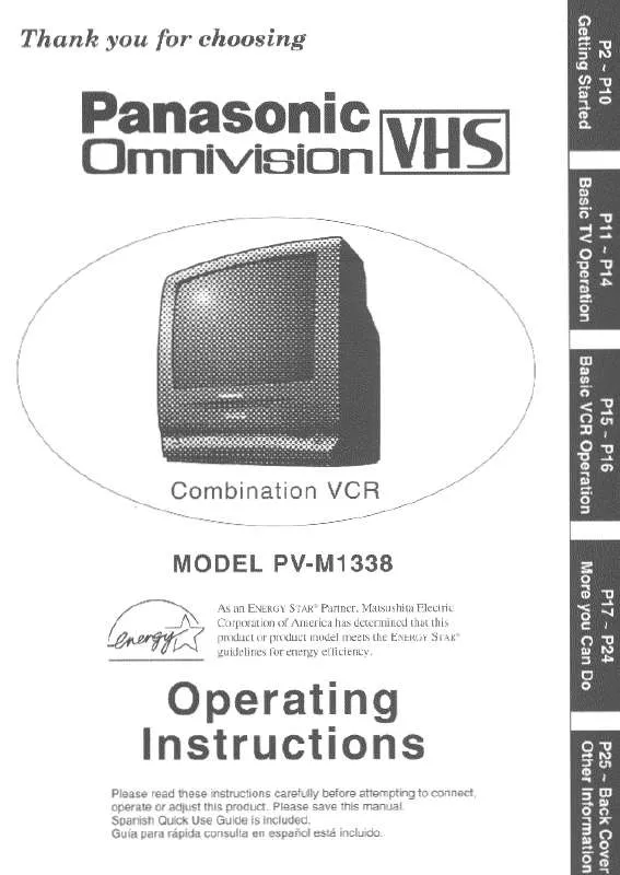 Mode d'emploi PANASONIC PV-M1338