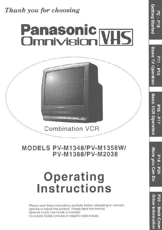 Mode d'emploi PANASONIC PV-M1348