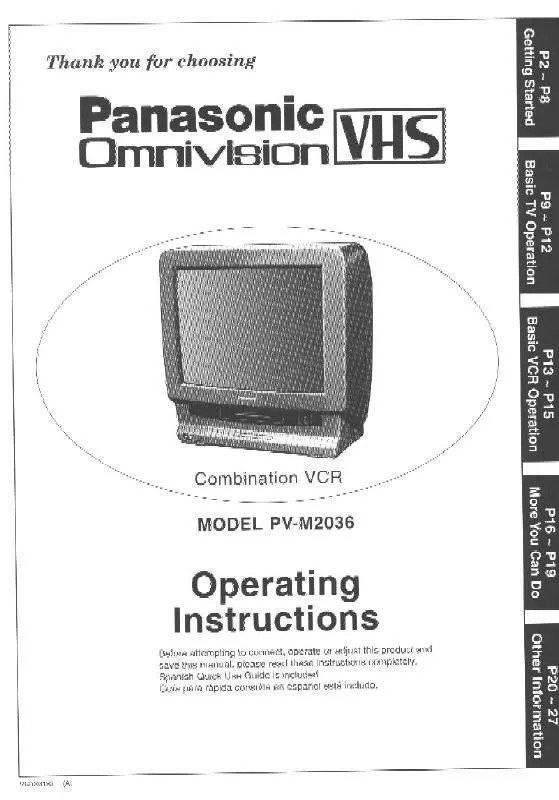 Mode d'emploi PANASONIC PV-M2036