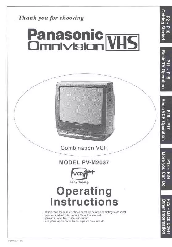 Mode d'emploi PANASONIC PV-M2037