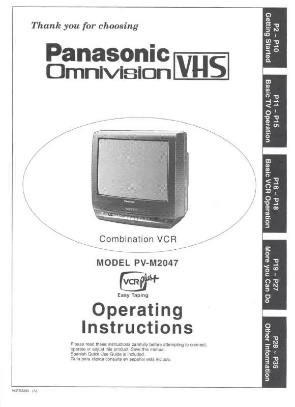 Mode d'emploi PANASONIC PV-M2047