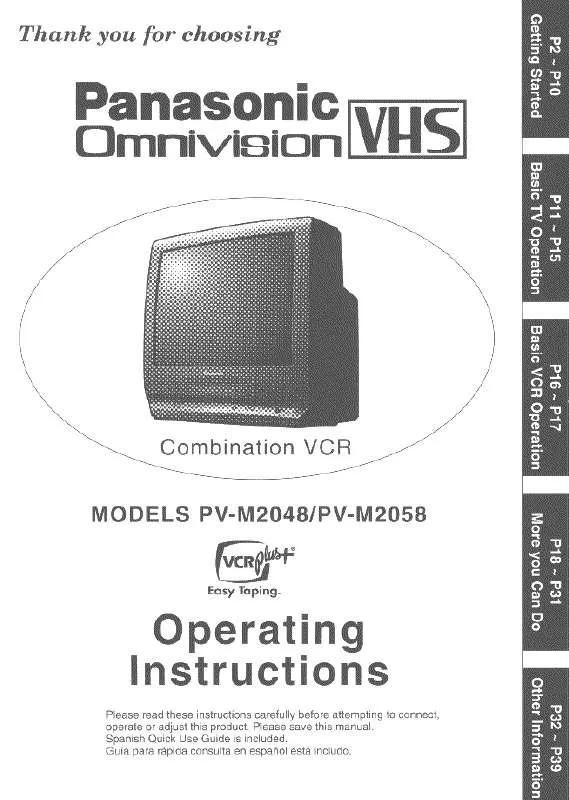 Mode d'emploi PANASONIC PV-M2048