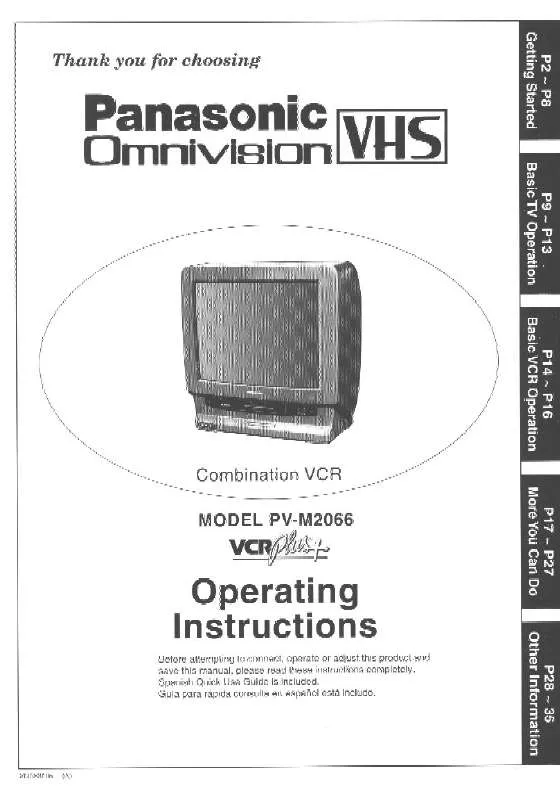 Mode d'emploi PANASONIC PV-M2066