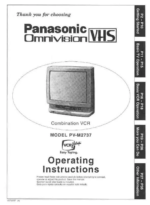 Mode d'emploi PANASONIC PV-M2737