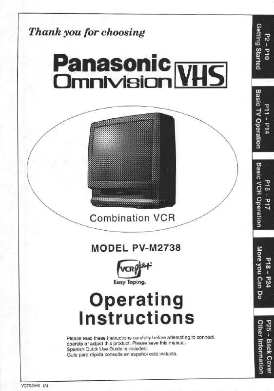 Mode d'emploi PANASONIC PV-M2738