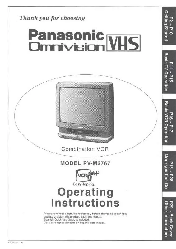 Mode d'emploi PANASONIC PV-M2767