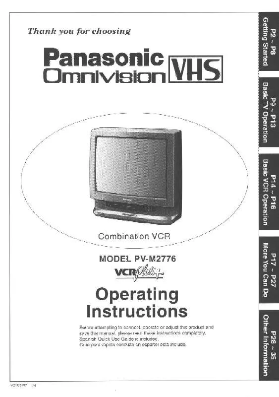 Mode d'emploi PANASONIC PV-M2776