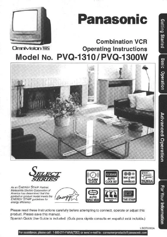 Mode d'emploi PANASONIC PV-Q1310