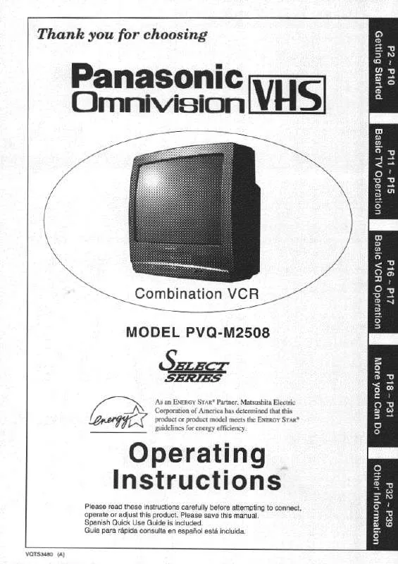 Mode d'emploi PANASONIC PV-QM2508