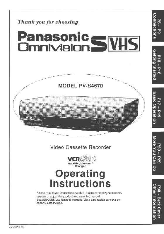 Mode d'emploi PANASONIC PV-S4670