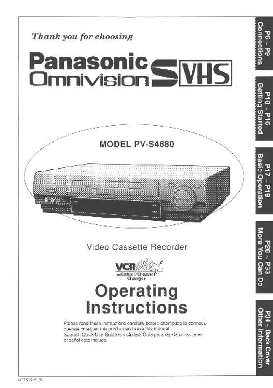 Mode d'emploi PANASONIC PV-S4680