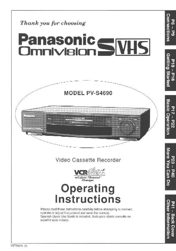 Mode d'emploi PANASONIC PV-S4690