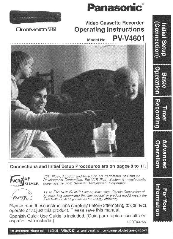 Mode d'emploi PANASONIC PV-V4601