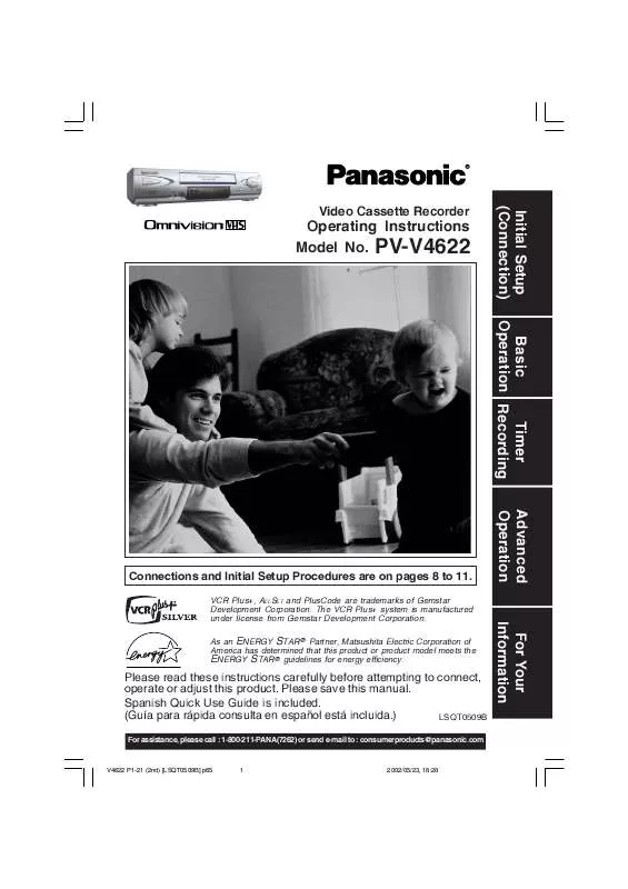 Mode d'emploi PANASONIC PV-V4622