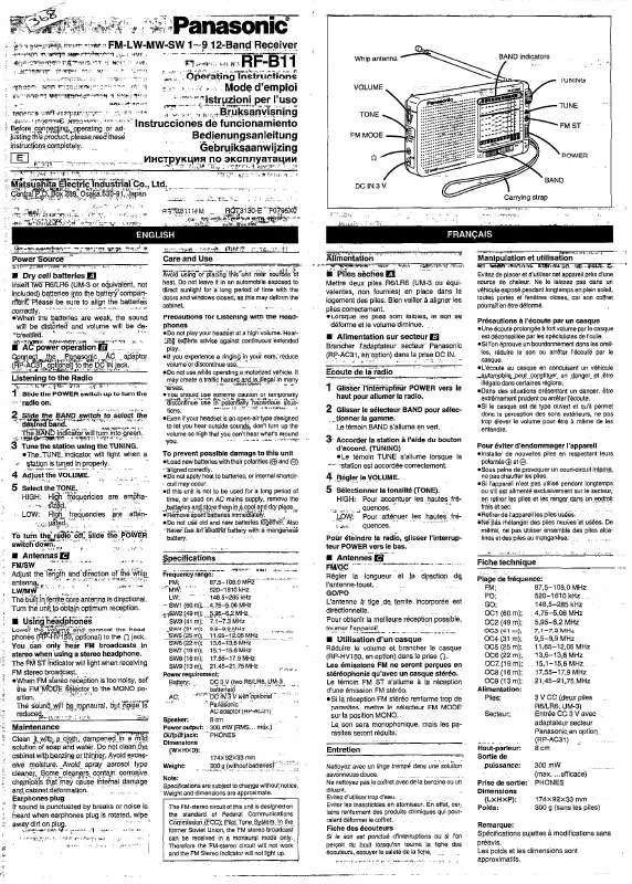 Mode d'emploi PANASONIC RF-B11