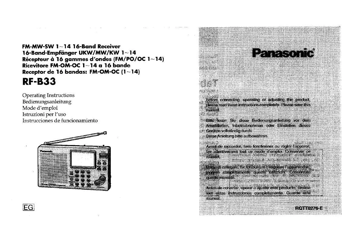 Mode d'emploi PANASONIC RF-B33