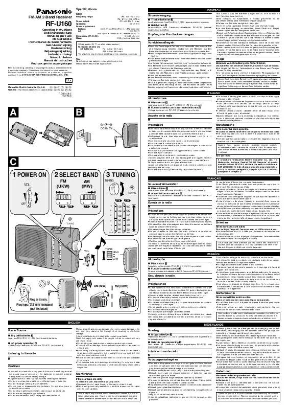 Mode d'emploi PANASONIC RF-U160