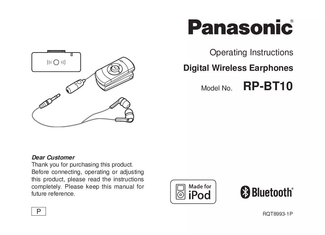 Mode d'emploi PANASONIC RP-BT10