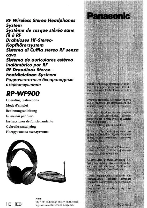 Mode d'emploi PANASONIC RP-WF900