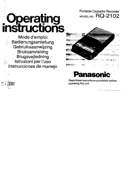 Mode d'emploi PANASONIC RQ-2102