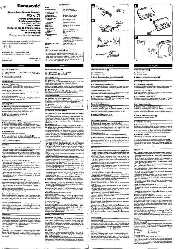 Mode d'emploi PANASONIC RQ-A171