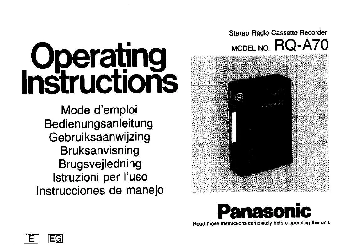 Mode d'emploi PANASONIC RQ-A70