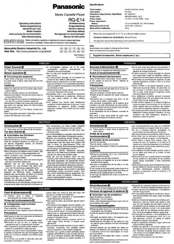 Mode d'emploi PANASONIC RQ-E14